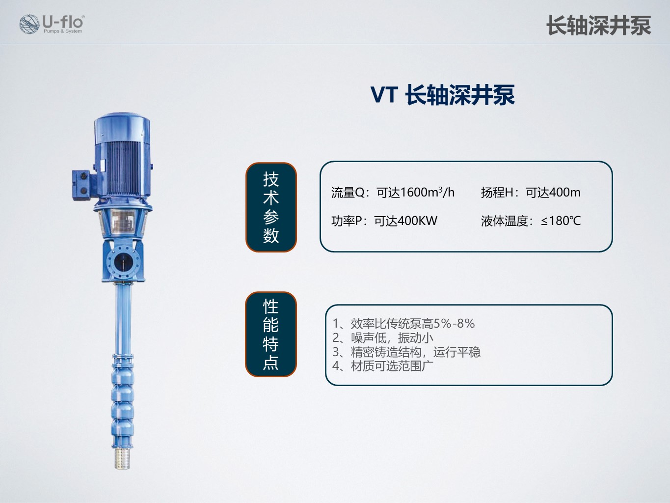 長軸深井泵型號及參數(shù)